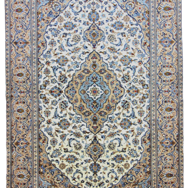 H1 Udsøgt persisk tæppe fra Kashan, håndknyttet, 300x195 cm, fint udformet i orientalsk stil