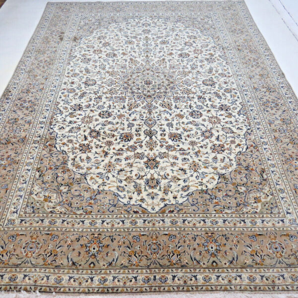 H1 Squisito tappeto persiano Kashan 410x298, finemente annodato