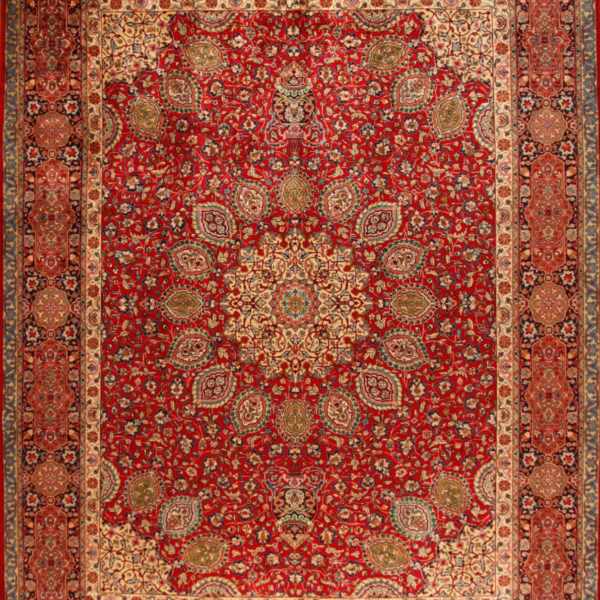 伊斯法罕 H1 波斯手结东方地毯 (394 x 295) 厘米