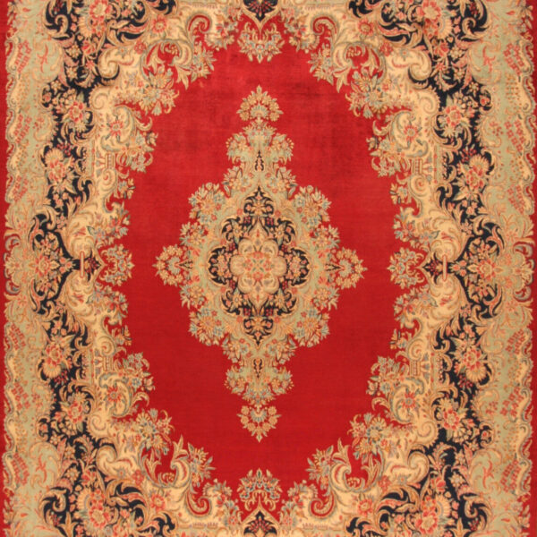 Kirman H1 Перський східний килим ручної роботи Kerman, тонкий і справжній, розміри 380 x 274 см