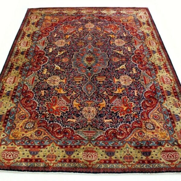 H1 Hochwertiger, handgeknüpfter persischer Teppich mit Vasenmuster Kashmari, Größe 400x290 cm