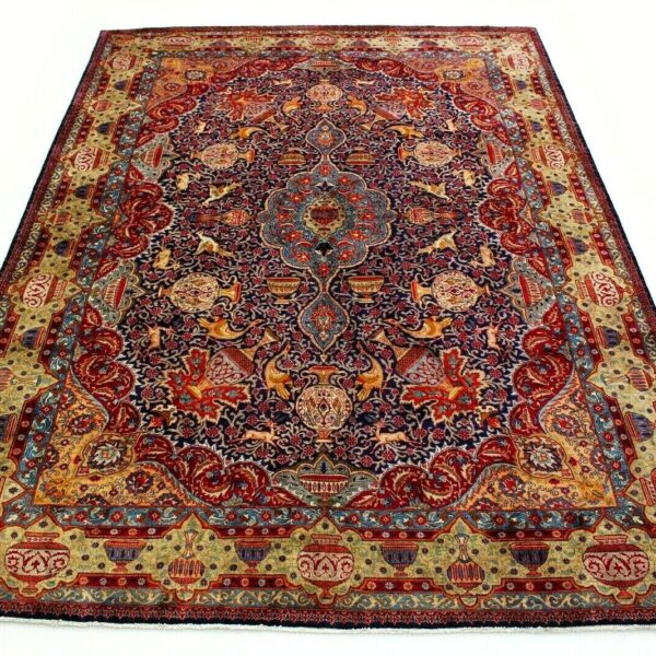 H1 Augstas kvalitātes, ar rokām mezglots persiešu paklājs ar Kašmari vāzes rakstu, izmērs 400x290 cm