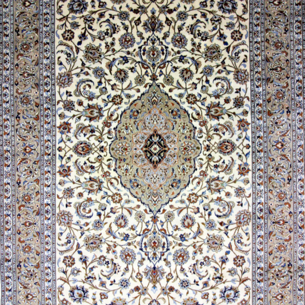H1 Neuwertiger handgeknüpfter Original-Perserteppich 410x300 cm aus Kashan im Orientstil