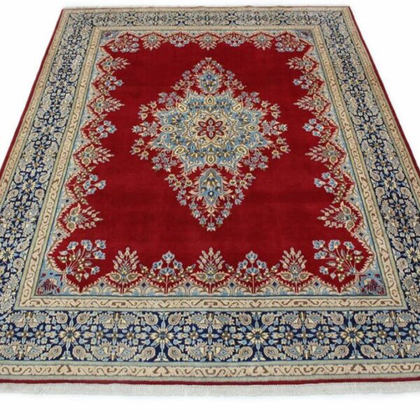 H1 Traditioneller roter Kerman-Teppich in den Maßen 390x290
