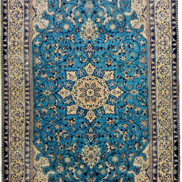 H1 Beautiful oriental carpet 272x175, hand-knotted Nain Persian carpet with silk content