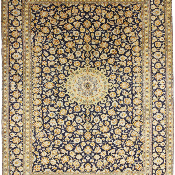 H1 Magnifique tapis oriental au design persan Kashan mesurant 395x303