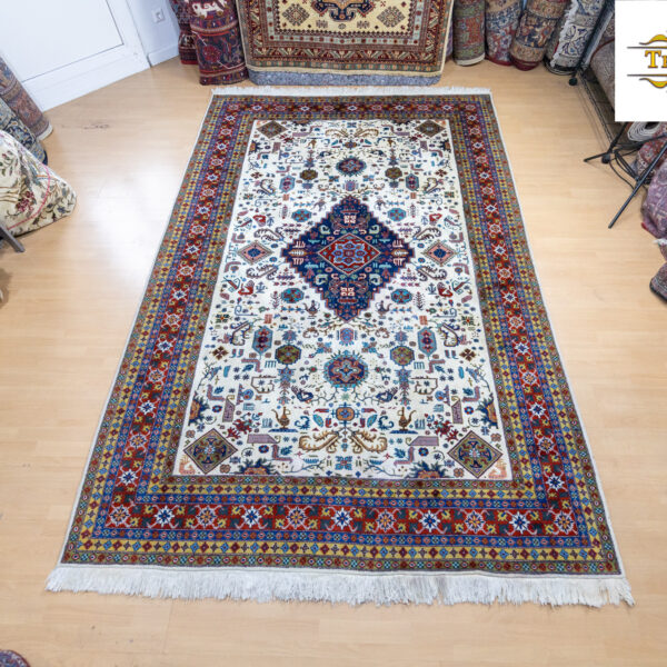 W1(#360) cca 299x201cm Ručne viazaný starožitný perzský koberec Tabriz medailón