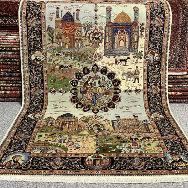 H1 Eleganter Perserteppich Täbriz im feinen Orient-Design - Traumhafter Luxus in 278 x 185 cm - Neu