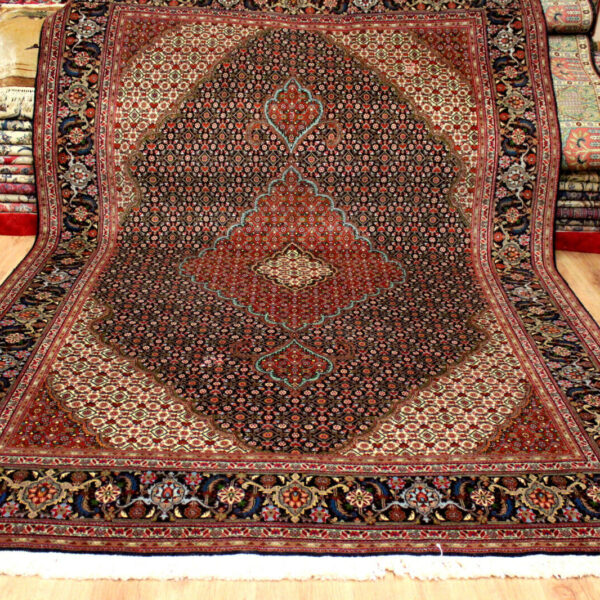 H1 Neuwertiger Täbriz Perser Teppich aus Korkwolle mit Seide, 300 x 204 cm, feiner Orientteppich