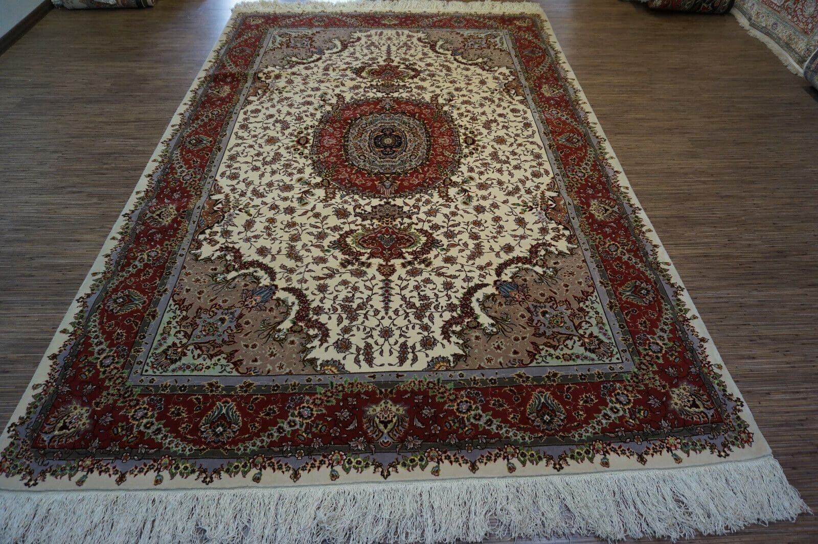 TOP 306x200cm 500K/Qm Wunderschöner Original Persischer Täbriz Teppich,