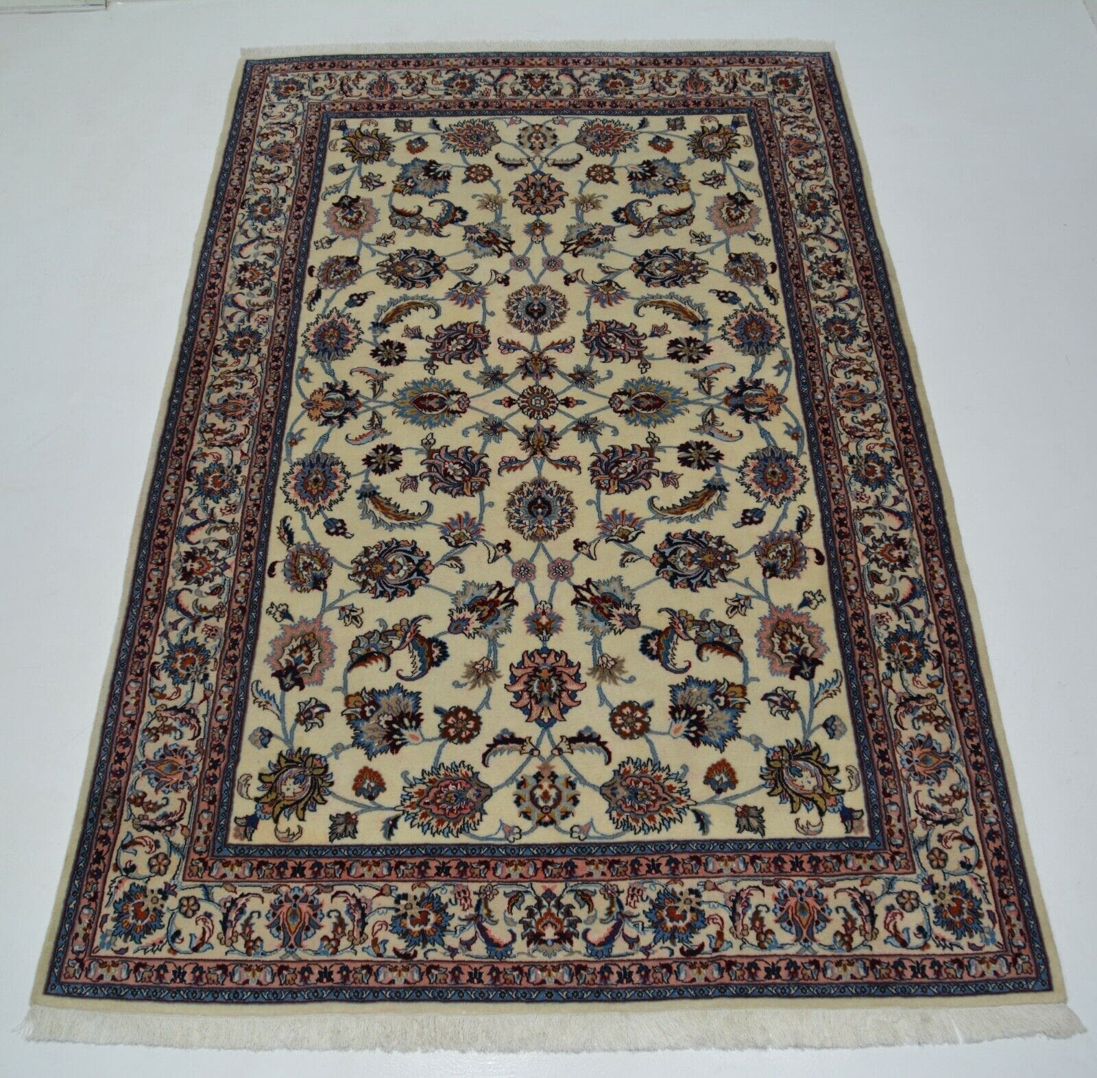 Handgeknüpfter Kashan-Teppich aus Wolle und Seide, Größe ca. 296 x 193 cm, Nr. C4172