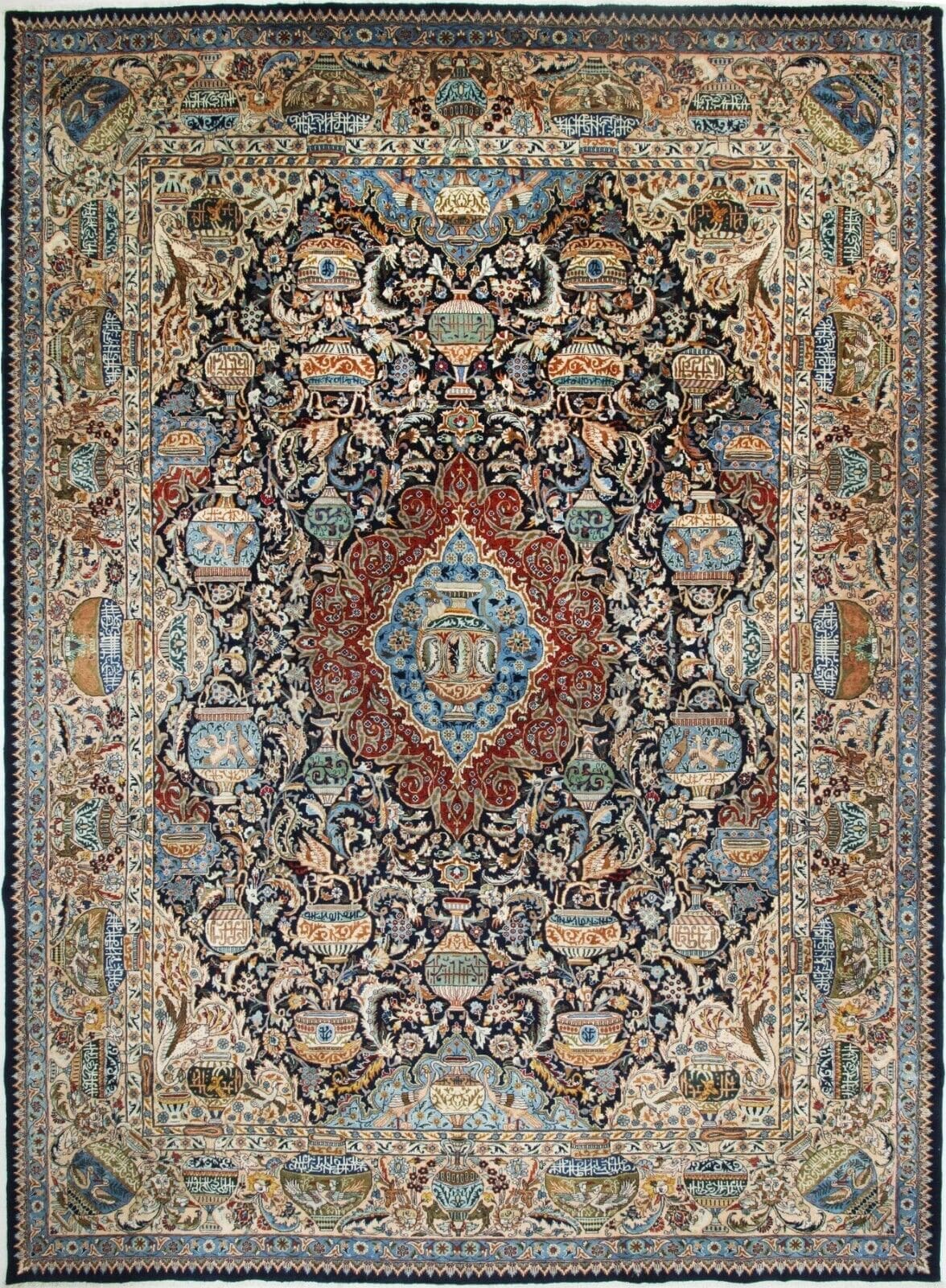 Handgeknüpfter Kashmar-Teppich im Orient-Stil, 411 x 307 cm, Perserteppich
