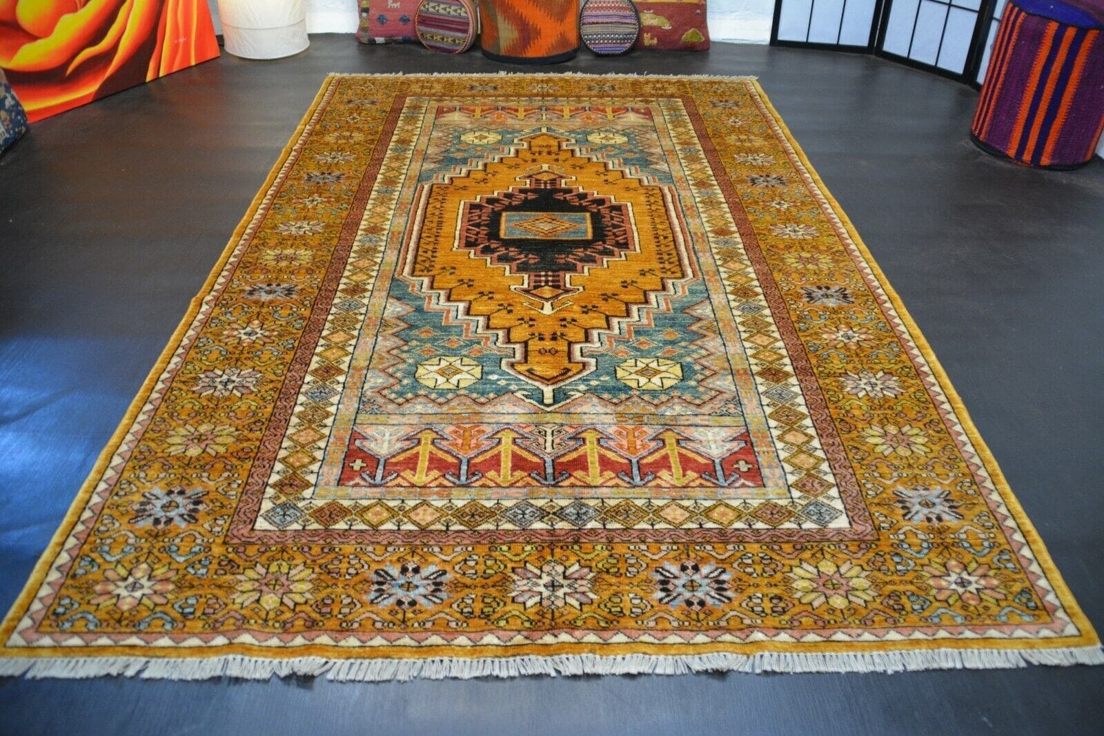 Handgeknüpfter Ziegler Teppich aus Pakistan, Wolle, ca. 247 x 162 cm