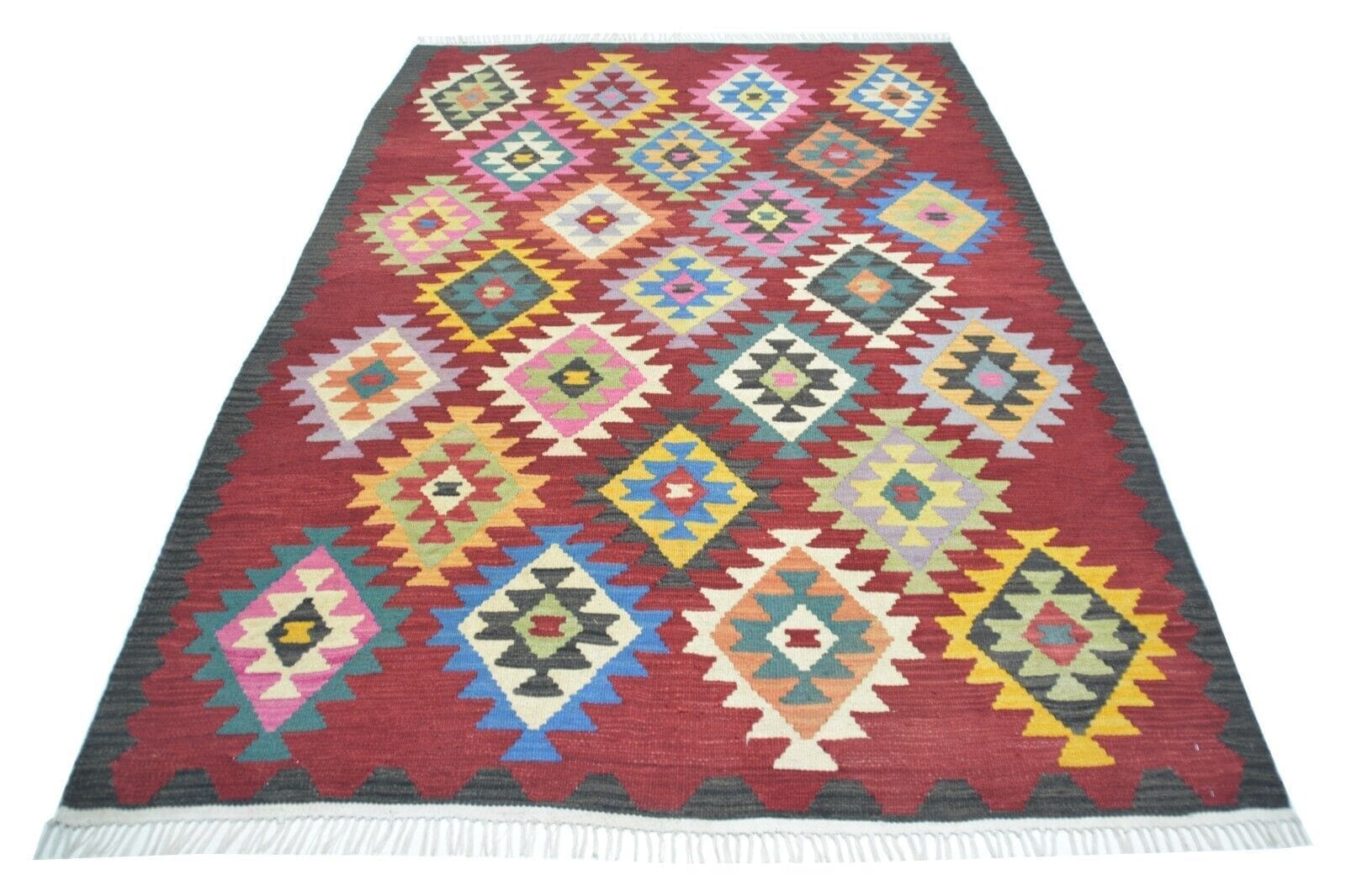 Handgewebter Wolle Ghashgai Kelim Teppich in Naturfarbe - 290 x 192 cm