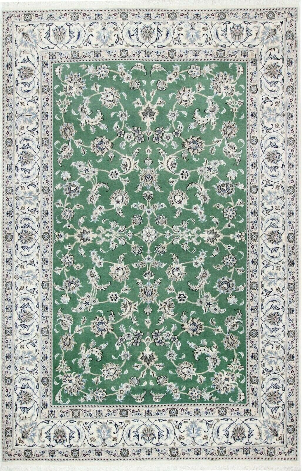 Originaler Nain Perserteppich, neue Ware, 299 cm x 197 cm in ausgezeichnetem Zustand