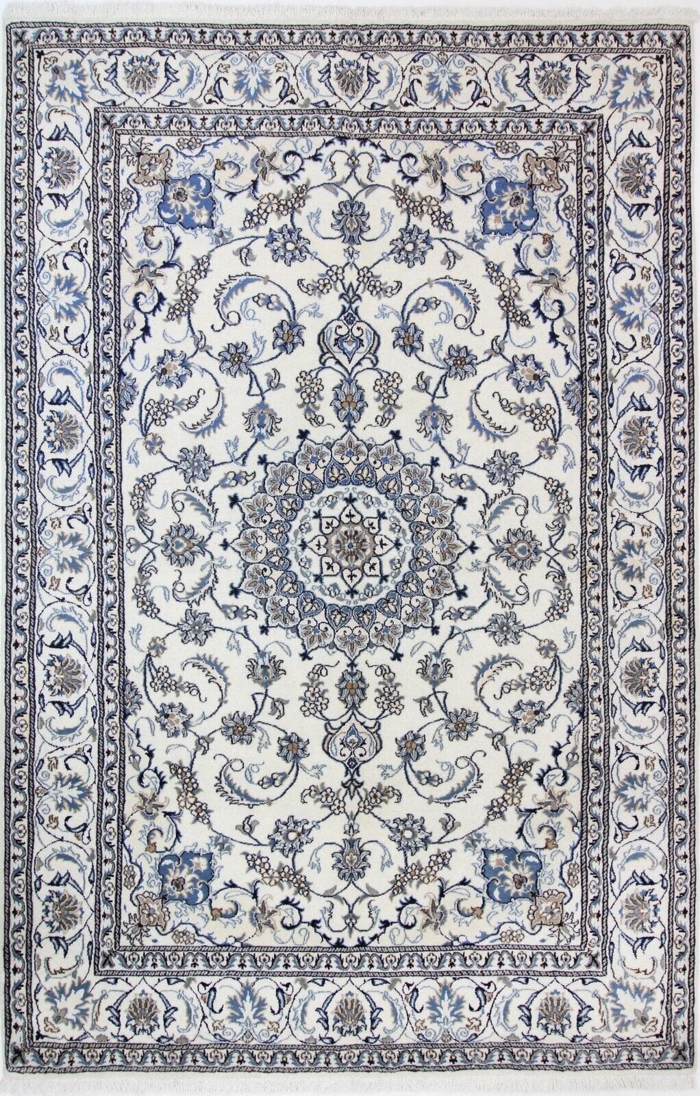 Originaler Perserteppich Nain, Neuware, 302 cm x 195 cm, Nr. 54, in ausgezeichnetem Zustand