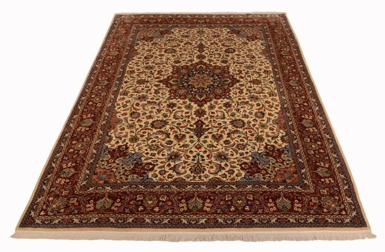 Sarough Sherkat Orientteppich 305 x 208 cm Handgeknüpft, feiner Perserteppich in Beige, Neu