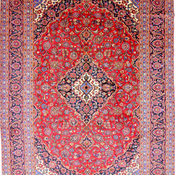 Wunderschöner neuwertiger Kashan Orientteppich 407x297 in Rot