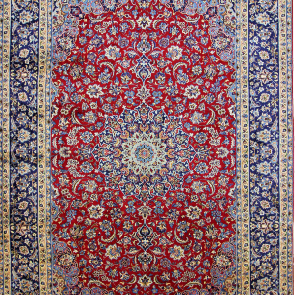 H1 Wunderschöner Perserteppich 440x301 cm - Neuwertiger Orientteppich Isfahan im Übermaß