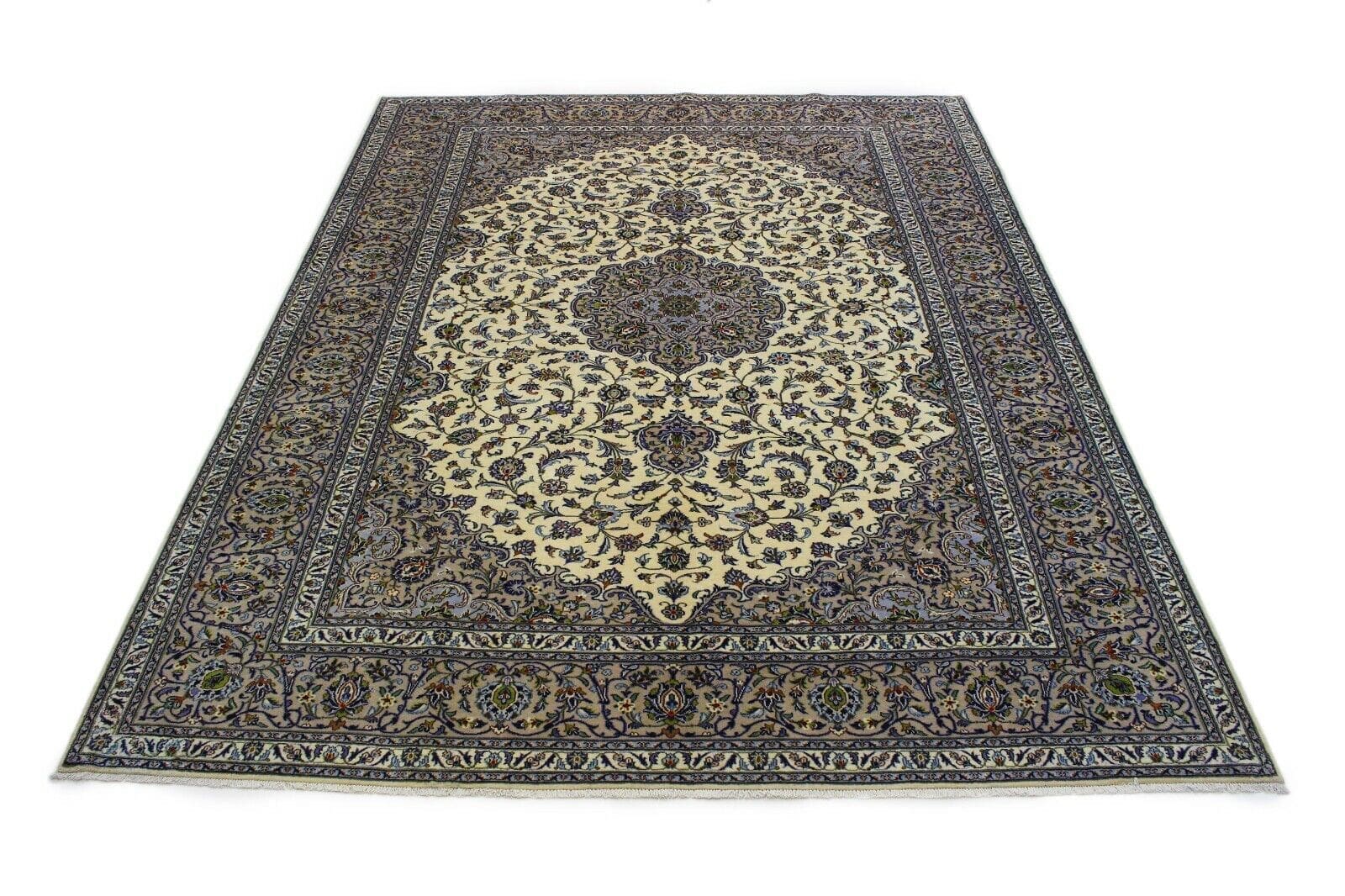 Klassischer Orientteppich Kashan Hell 390x300 cm - 320.000 Knoten/m² - Handgeknüpft - Perserteppich