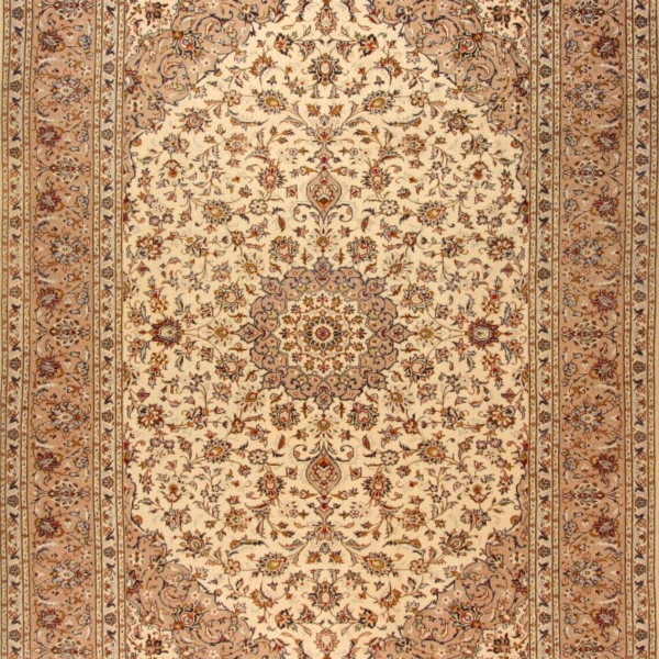 H1 Echter handgeknüpfter Perserteppich | Größe: 339 cm x 242 cm Kashan (Kaschan)