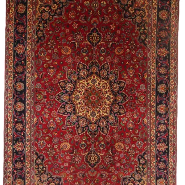 **Maschhad Perserteppich 301 x 188 cm, 200.000 Knoten/m², florales Muster, handgeknüpft**