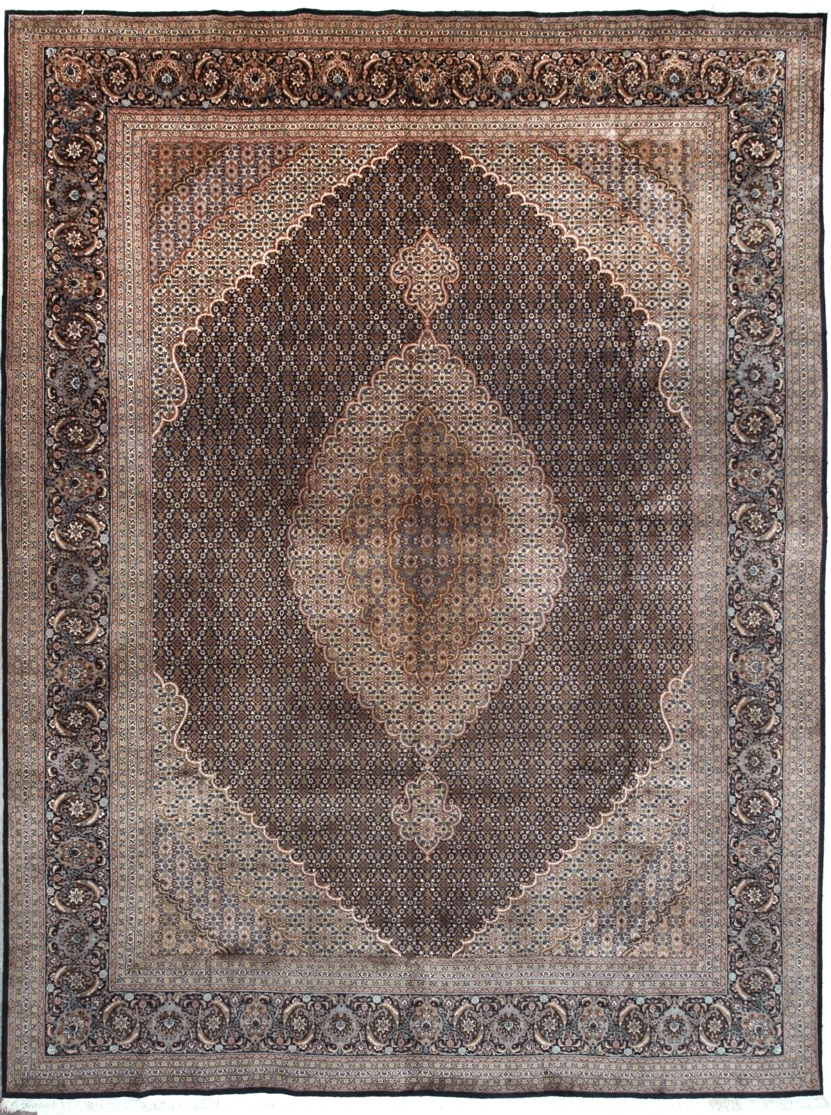 Handgeknüpfter Täbriz Mahi 50 Raj 500K/Qm Alt Orientteppich 400 x 302 cm - Perserteppich