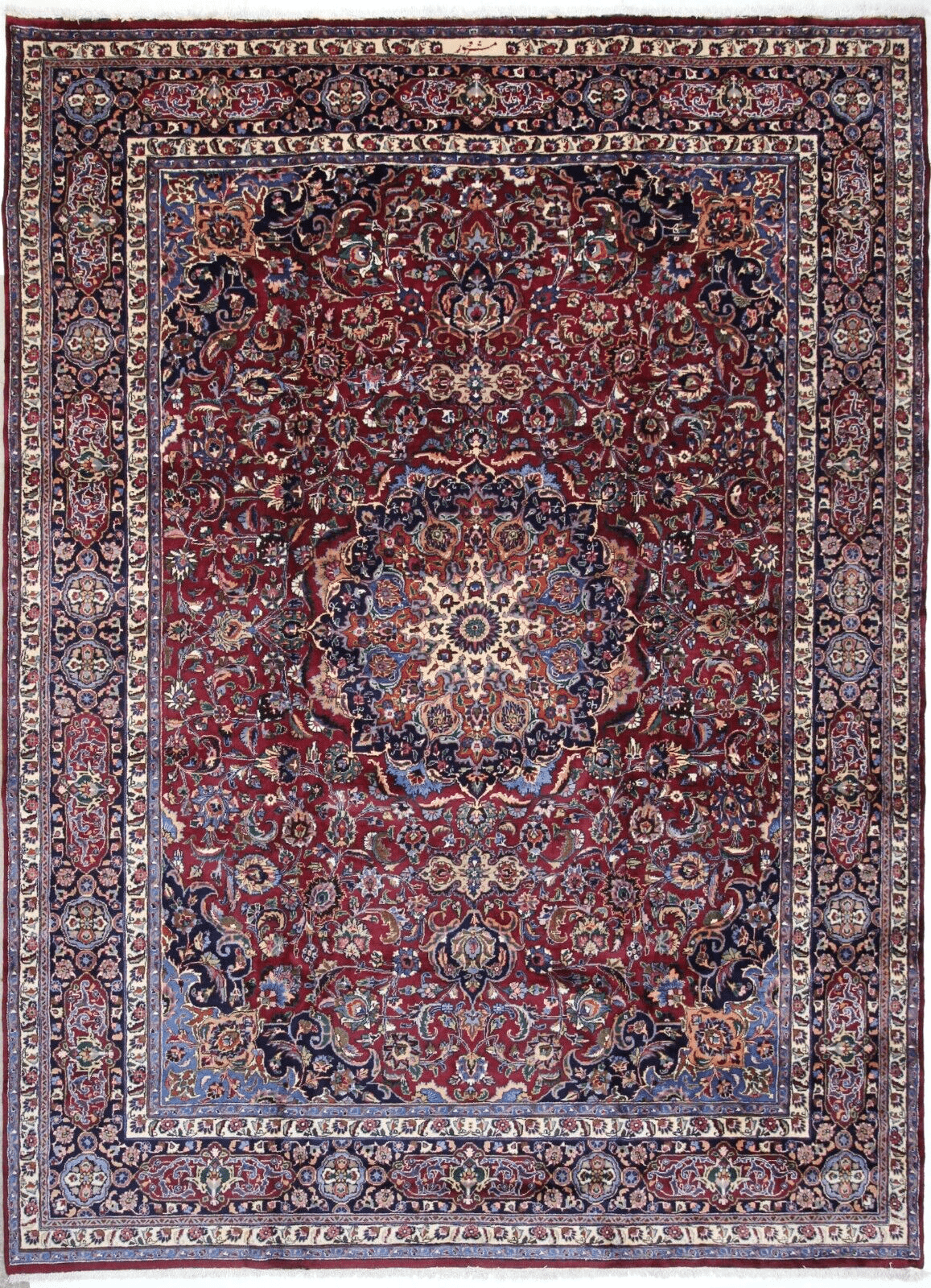 Original Handgeknüpfter Perserteppich Mashad 406 x 296 cm - Sehr Top Zustand, Fein, Handgeknüpft, Perserteppich