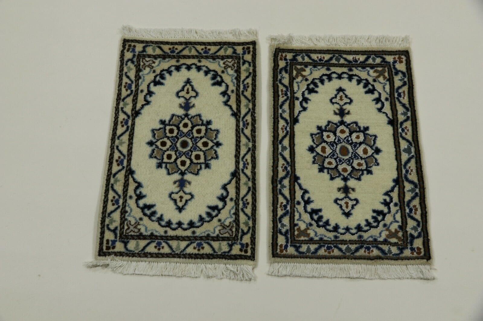 2 x 60 x 40 cm Perserteppich Moud - 300.000 Knoten/m² - 95% Schurwolle & 5% Seide - Handgeknüpft