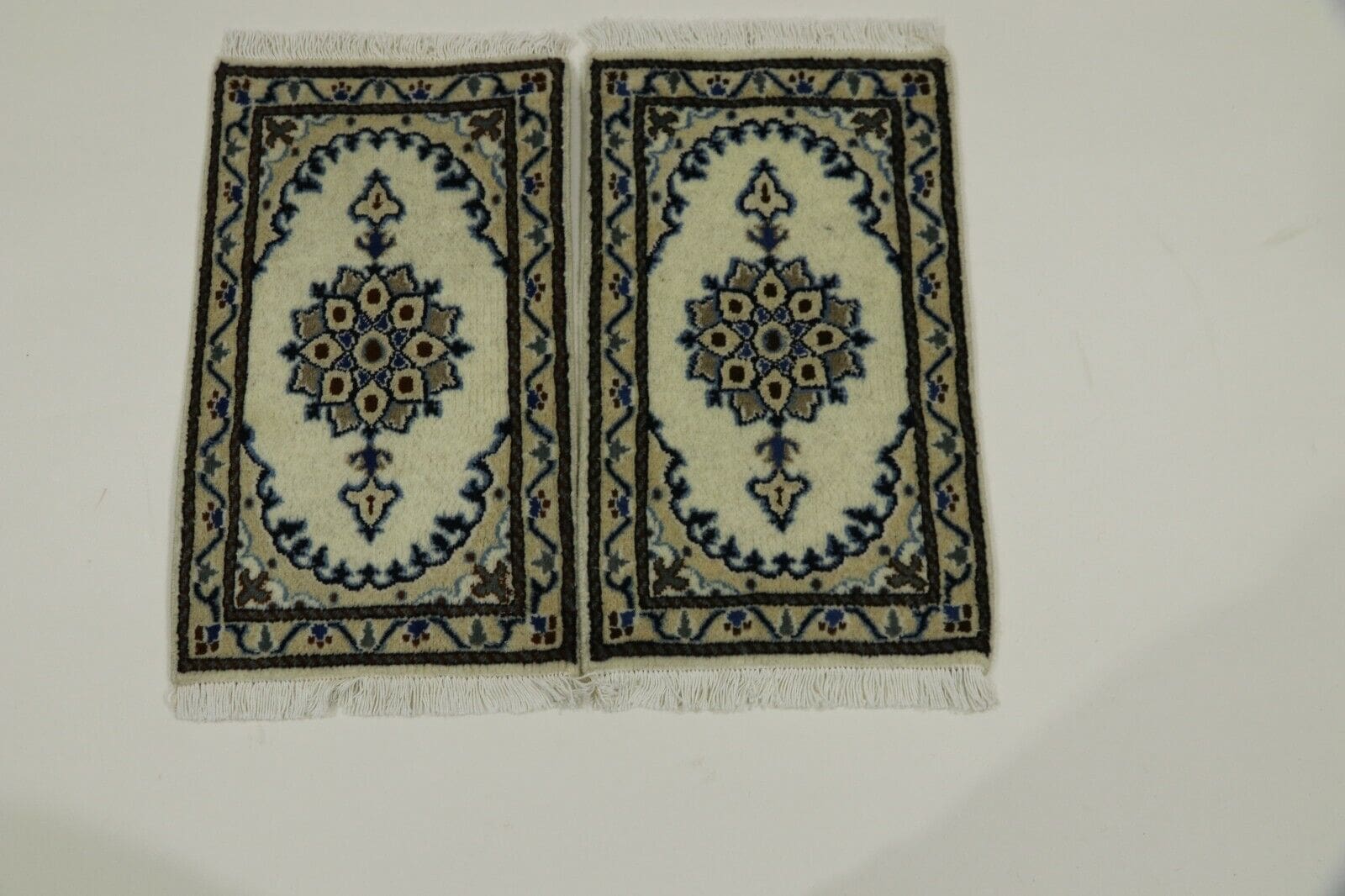 2 x Handgeknüpfter Perserteppich Moud - 60 x 40 CM, 300.000 Knoten/m², 95% Schurwolle & 5% Seide, TOP Zustand, Unikat, handgeknüpft