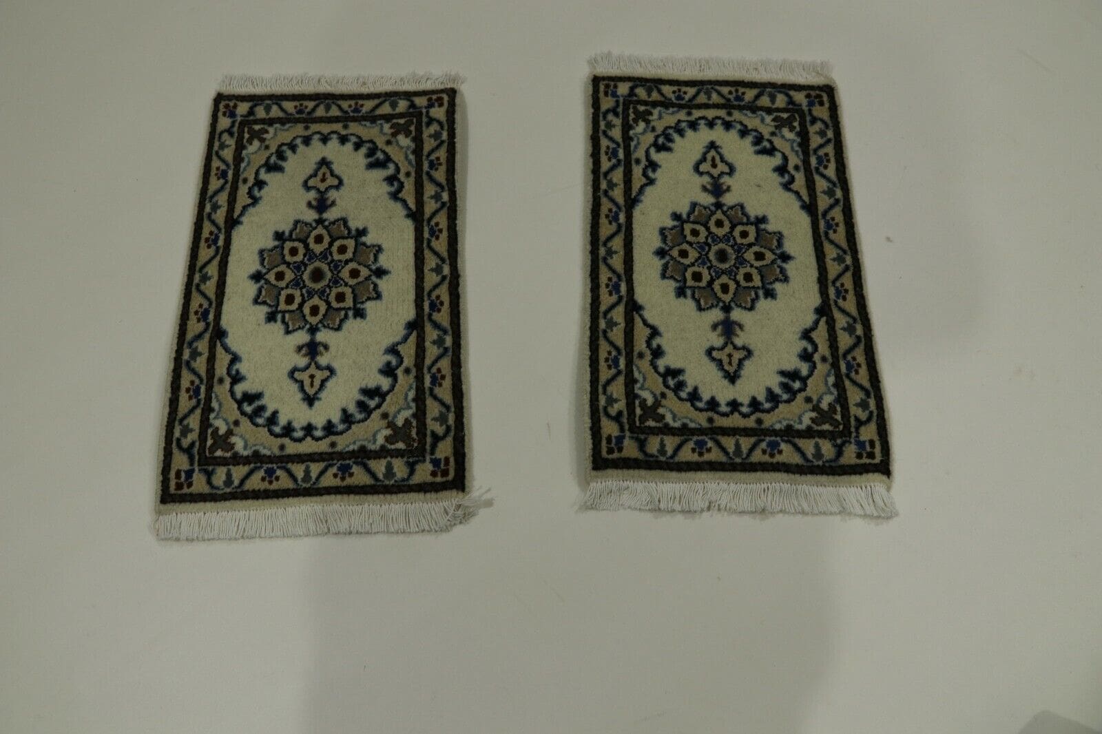 2 x Handgeknüpfter Perserteppich Moud 60 x 40 CM - 300.000 Knoten/m² - 95% Schurwolle, 5% Seide - TOP Zustand - Unikat