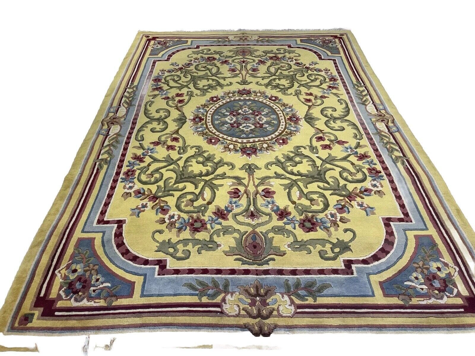 270x185cm Senffarbener Nepal Teppich - Top Qualität aus reiner Schurwolle, 15mm Florhöhe, für Fußbodenheizung geeignet - handgeknüpft, Perserteppich