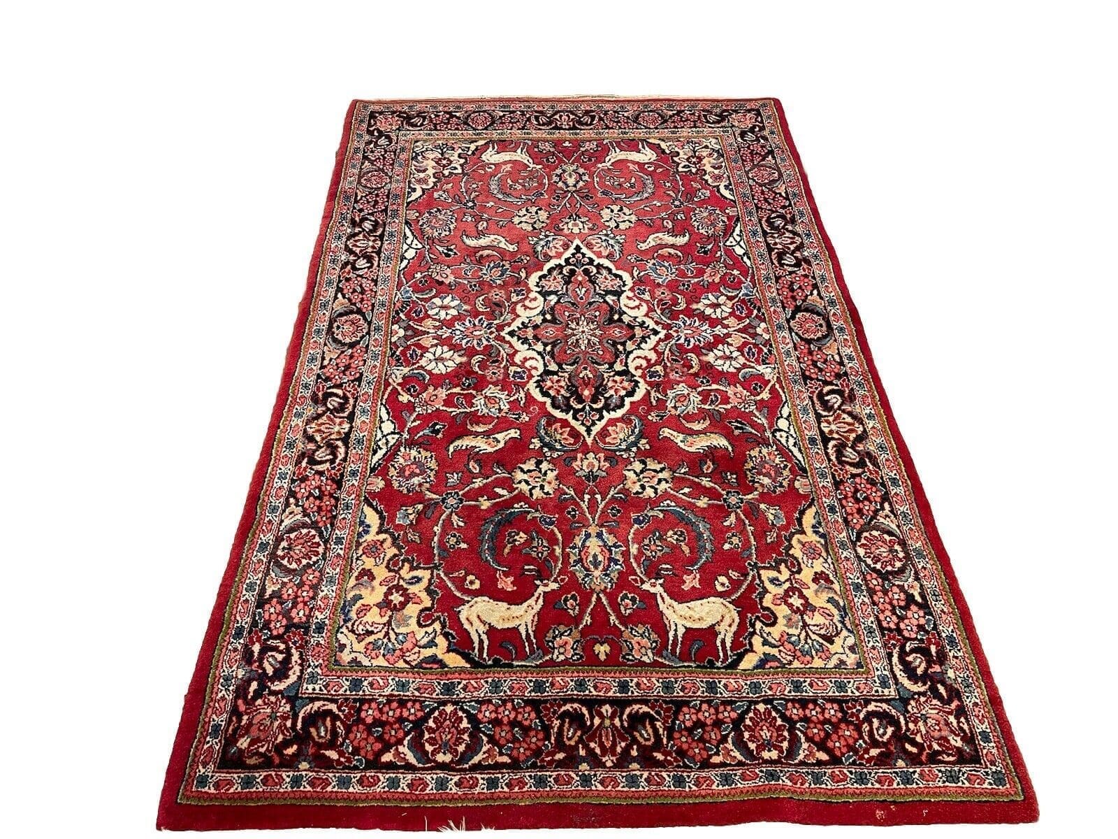 Antiker Perserteppich Jowsan 200x125 cm - 100% Wolle, Orientalisches Design, Top Zustand, Handgeknüpft