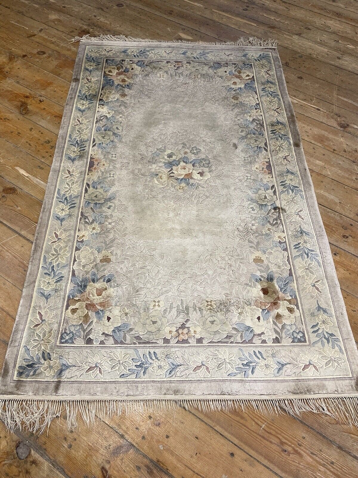 Beige Perserteppich 153x90 cm mit 380.000 Knoten, 0,5 cm Florhöhe, klassisches orientalisches Muster, handgeknüpft