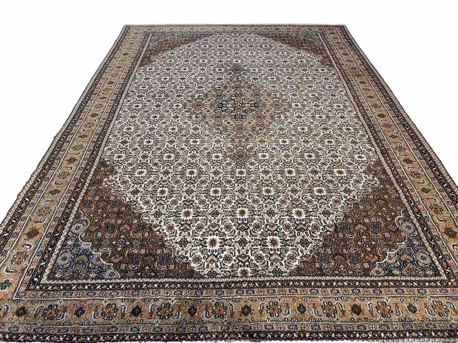 **Bijar Teppich 350x250 cm - 12mm Florhöhe, klassisches Herati-Motiv, für Fußbodenheizungen geeignet, original handgeknüpft, Perserteppich**