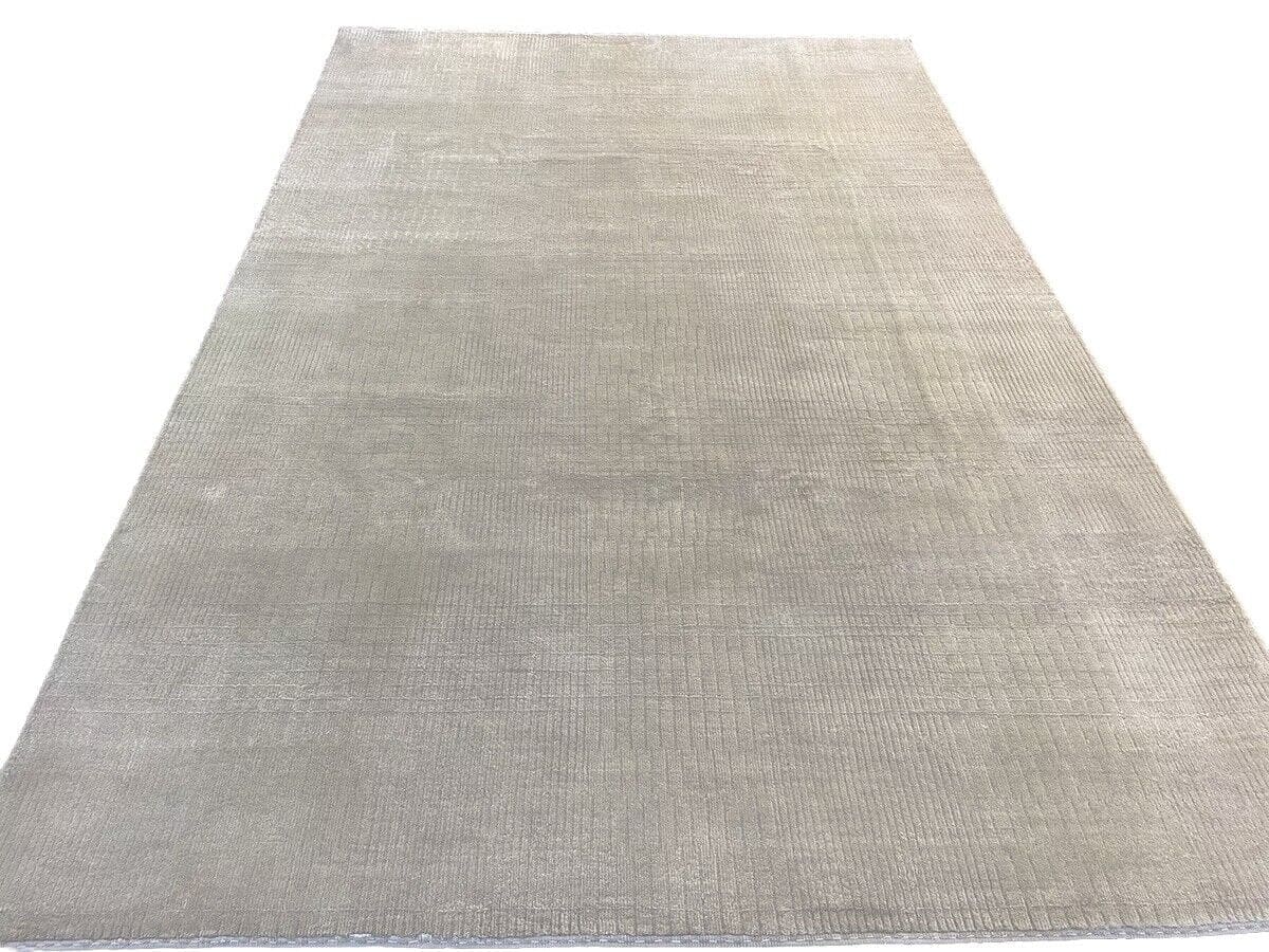 Elfenbeinfarbener Loribaft Perserteppich, 305x205 cm, feine Seide, handgeknüpft, 100% reine Hochlandwolle, sehr gute Qualität - Perserteppich handgeknüpft