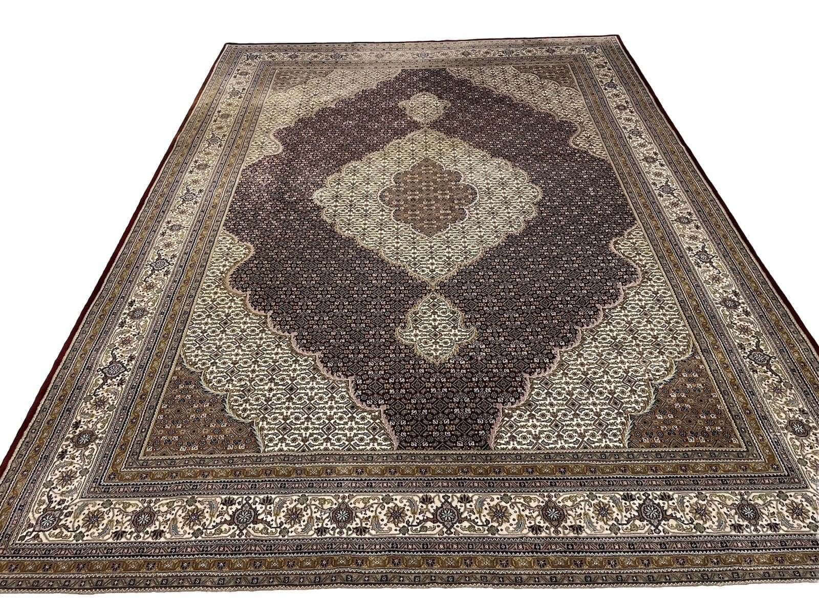 Extrem Feiner Tabriz Perserteppich 400x300 cm – 400.000 Knoten/qm, Handgeknüpft, Hochflor, Bunt, Seide Mahi Muster