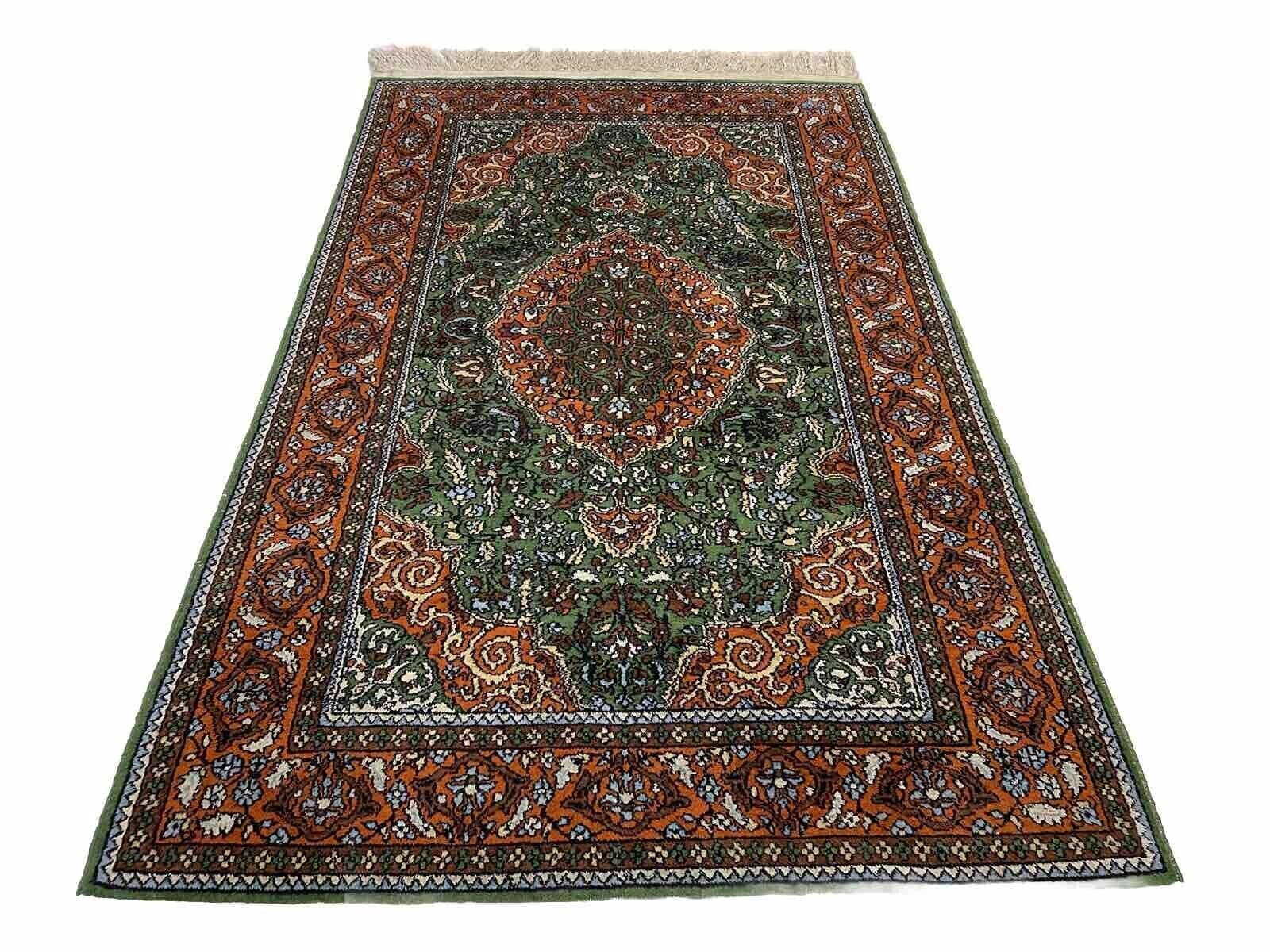 Kaschmir Orientteppich 150x90 cm - Hochwertige reine Seide, handgeknüpft, Top Qualität und Design, geprüft und professionell gewaschen, handgeknüpft, Perserteppich
