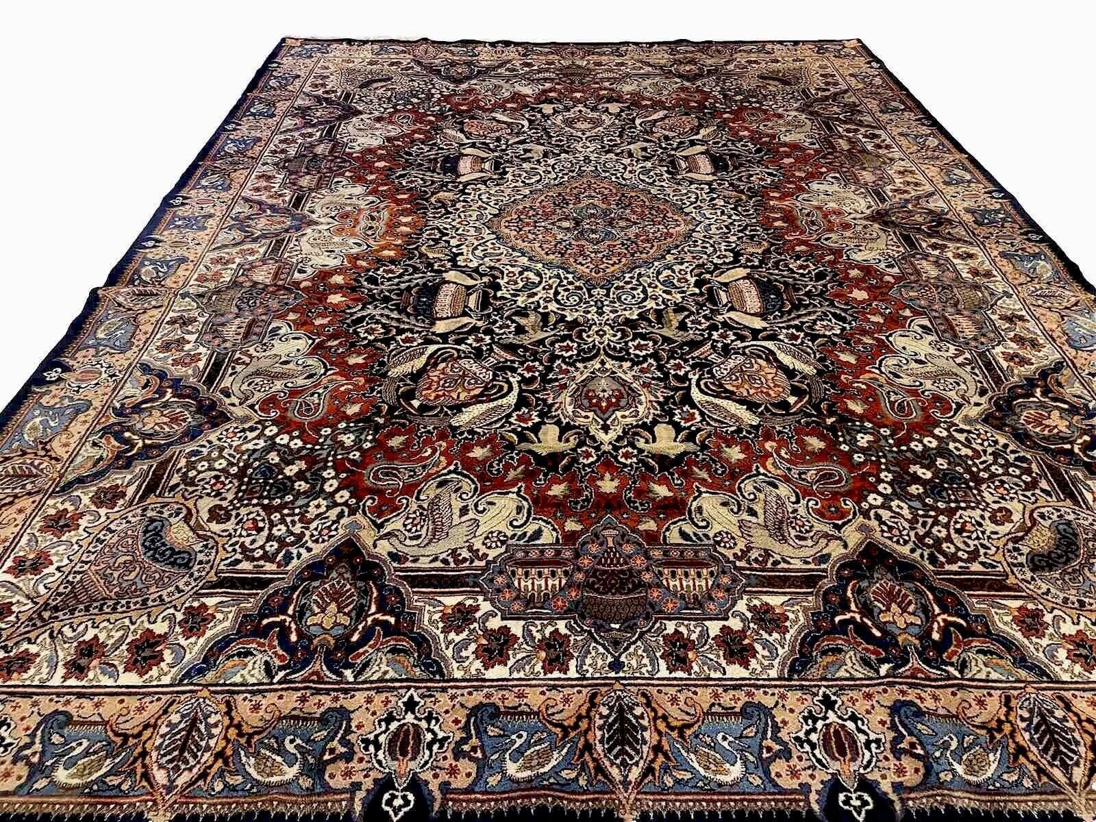 Kashmari Blau Vasenmuster Perserteppich 400x300 - Sehr feine Qualität, sehr guter Zustand, handgeknüpft