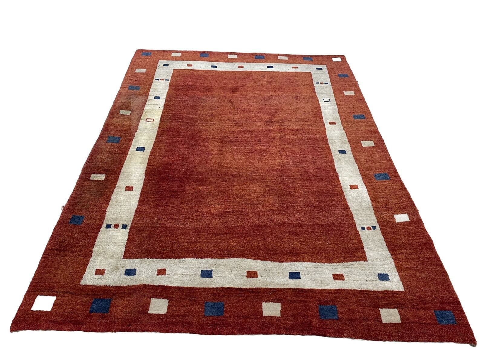 Klassischer Gabbeh Perserteppich 235x175 cm – Handgeknüpft, modern im Design, aus handgesponnener Wolle – handgeknüpft Perserteppich