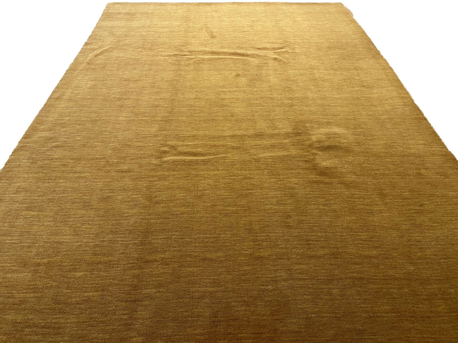 Klassischer Gabbeh Perserteppich 290x200 cm – Handgeknüpft, Senf Farbe, modernes Design, handgeknüpft, Perserteppich