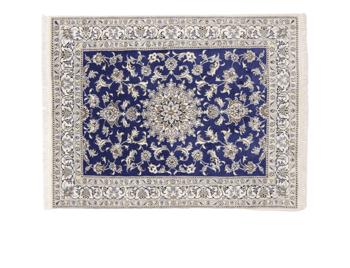 Orientteppich 191 x 148 cm, ca. 300.000 Knoten/m², 90% Schurwolle & 10% Seide, Top Qualität, handgeknüpft, Perserteppich