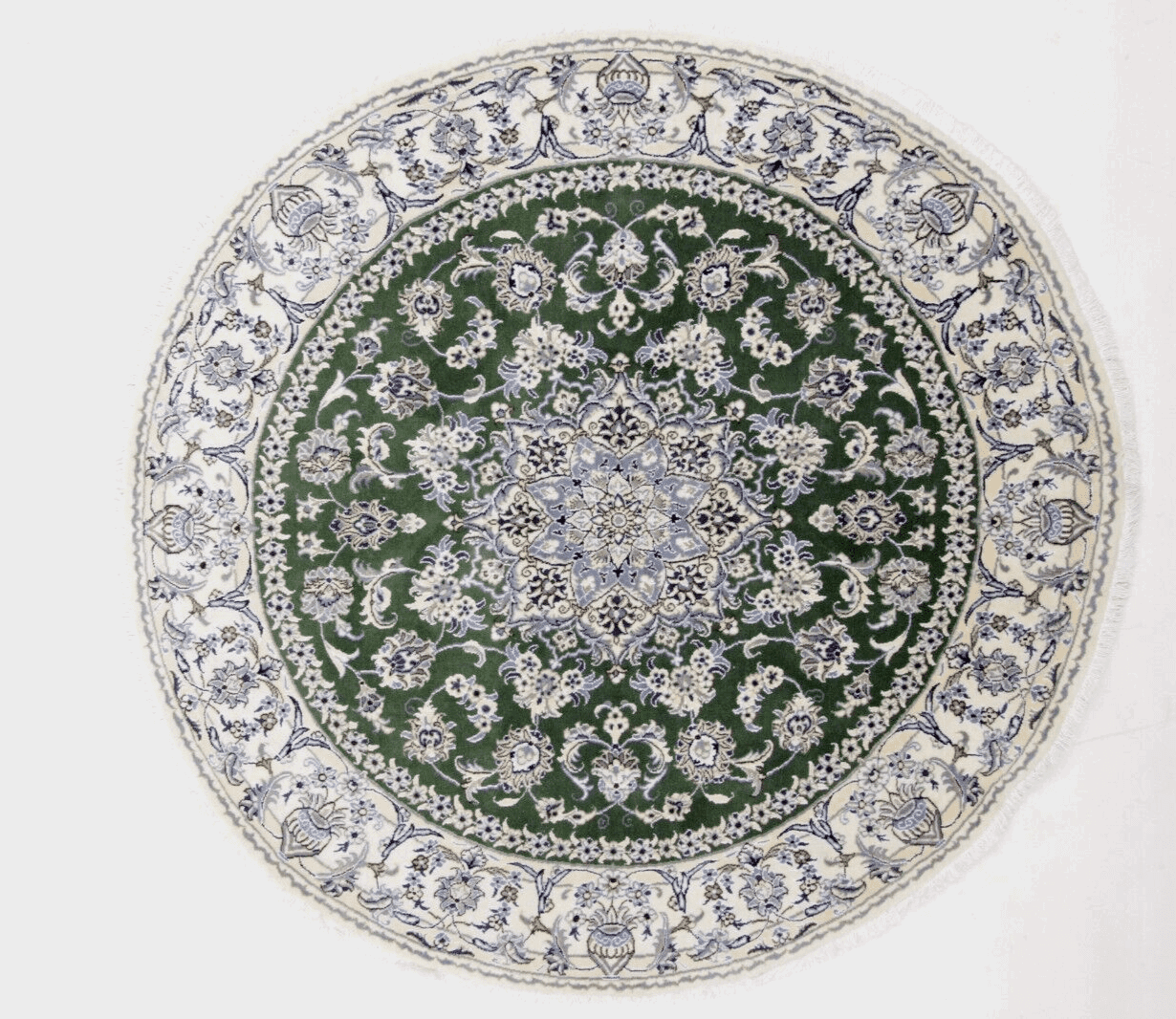 Orientteppich 200 x 200 cm, ca. 300.000 Knoten/m², 90% Schurwolle & 10% Seide, sehr gut erhalten, handgeknüpft, Perserteppich