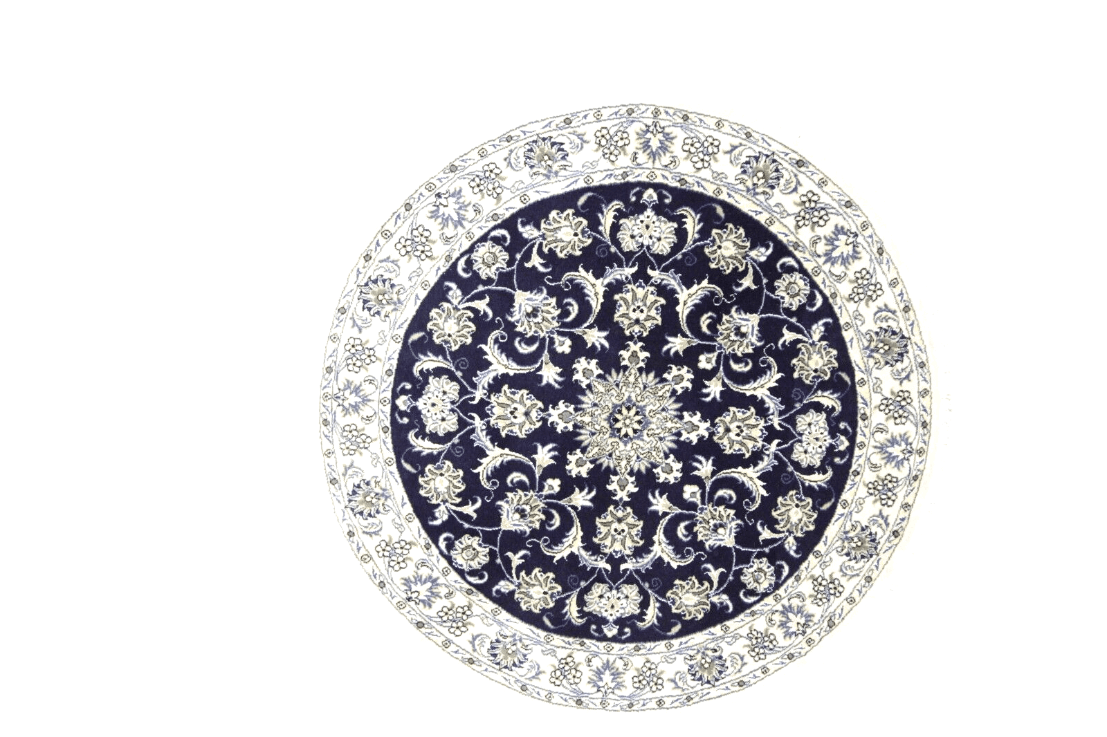 **Orientteppich Nain 100 x 100 cm - 300.000 Knoten/m² - 90 % Schurwolle, 10 % Seide, Handgeknüpft, Perserteppich**