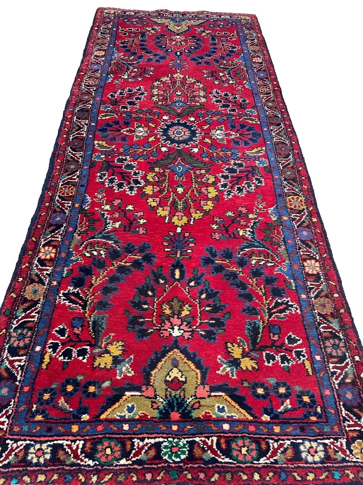 Orientteppich Sarough 220x85 cm - Top Qualität, Reine Schurwolle, Handgeknüpft, Hochwertiges Design - Perserteppich Läufer