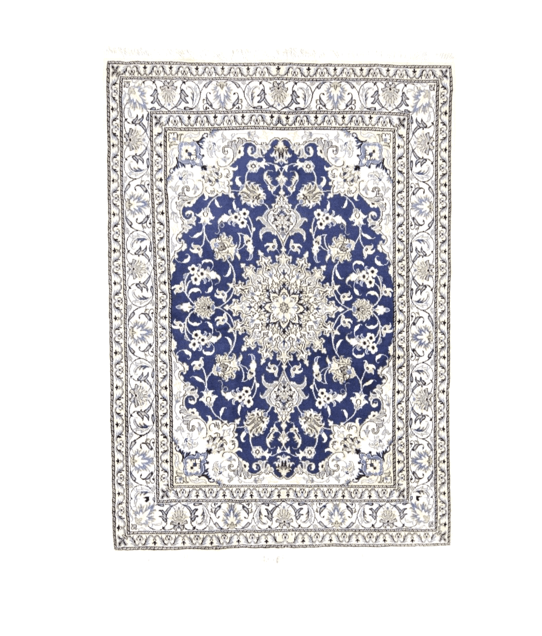 Orientteppich super Nain 215 x 153 cm, ca. 300.000 Knoten/m², 90% Schurwolle & 10% Seide, handgeknüpft, Perserteppich