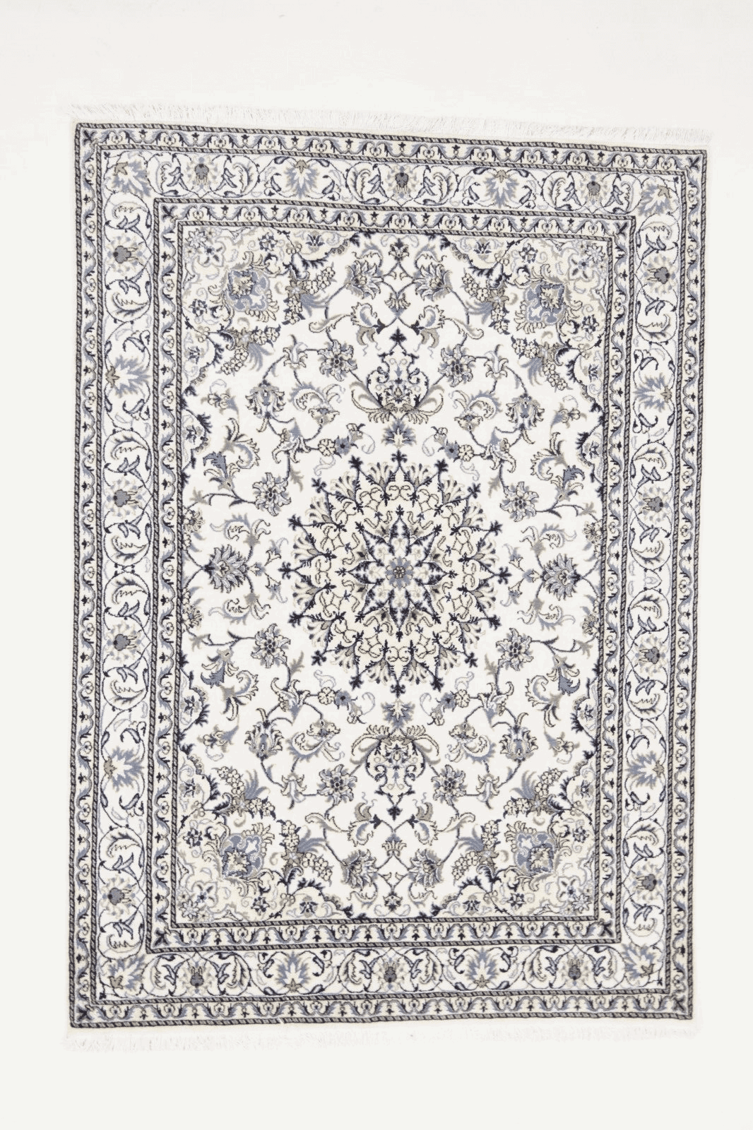 Orientteppich Super Nain 232 x 163 CM, ca. 300.000 Knoten/m², 90% Schurwolle & 10% Seide, handgeknüpft, Perserteppich