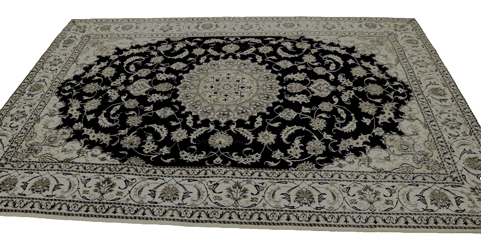 Orientteppich Super Nain 305 x 193 CM, ca. 300.000 Knoten/m², 90% Schurwolle & 10% Seide, Neu - handgeknüpft, Perserteppich