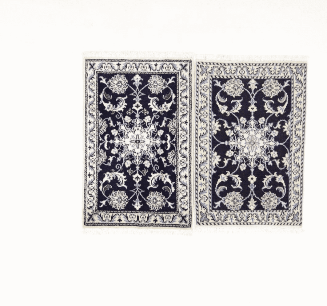 Orientteppich Super Nain 90 x 60 cm - 300.000 Knoten/m² - 90% Schurwolle, 10% Seide - Neu - handgeknüpft - Perserteppich