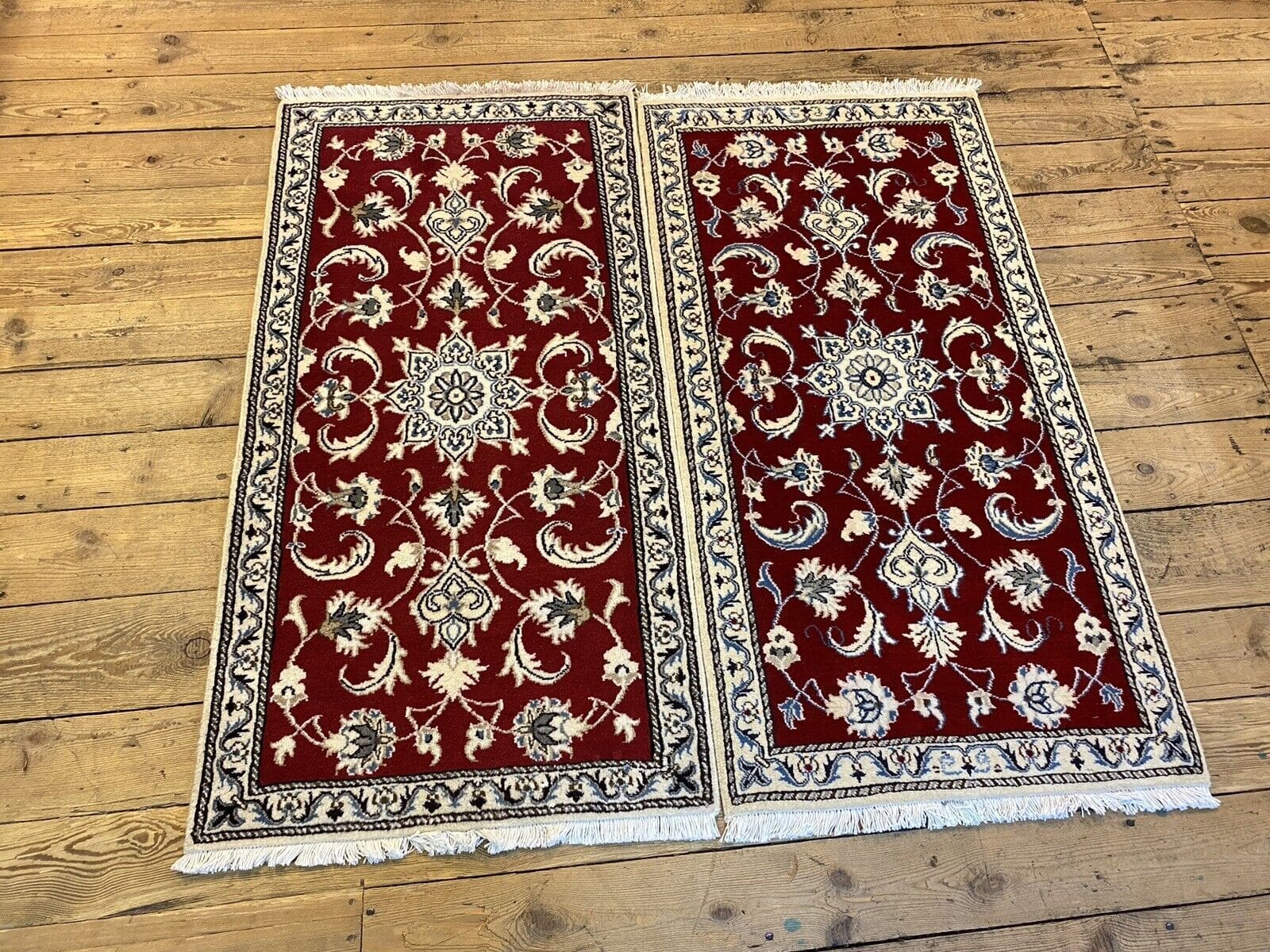 Orientteppich Super Nain mit Seide – 137 x 70 cm, ca. 300000 Knoten/m², 90% Schurwolle, 10% Seide, handgeknüpft, Perserteppich